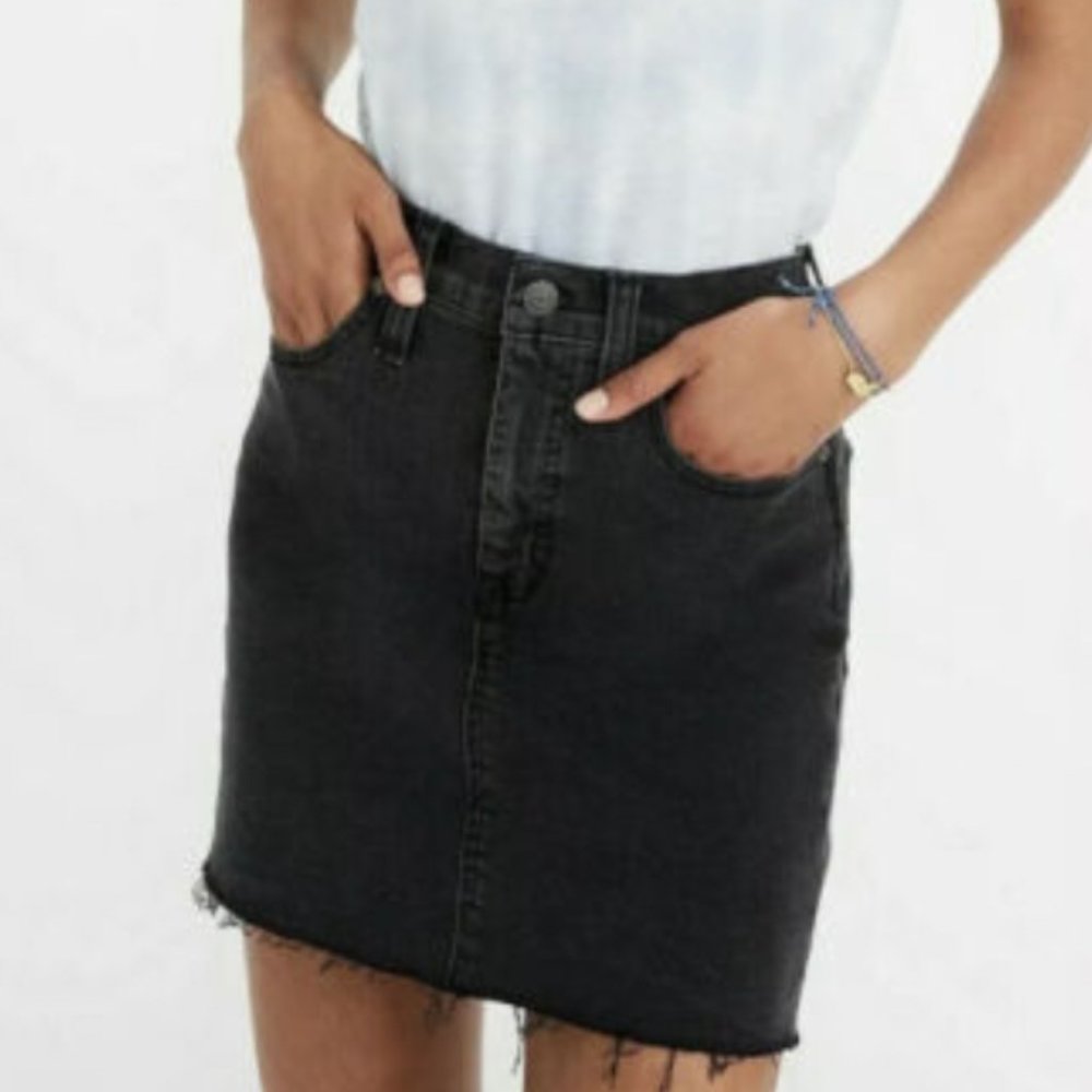 Madewell Black Denim Skirt